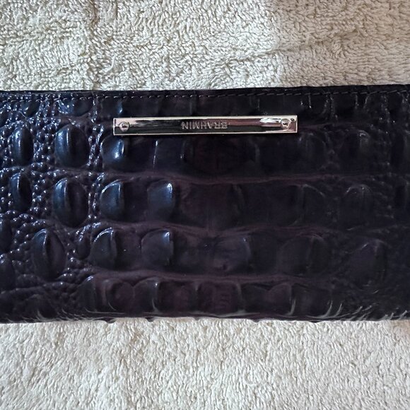 Brahmin Ady Black Slim Wallet Genuine Leather 7.5” c 3.75” - Picture 1 of 3